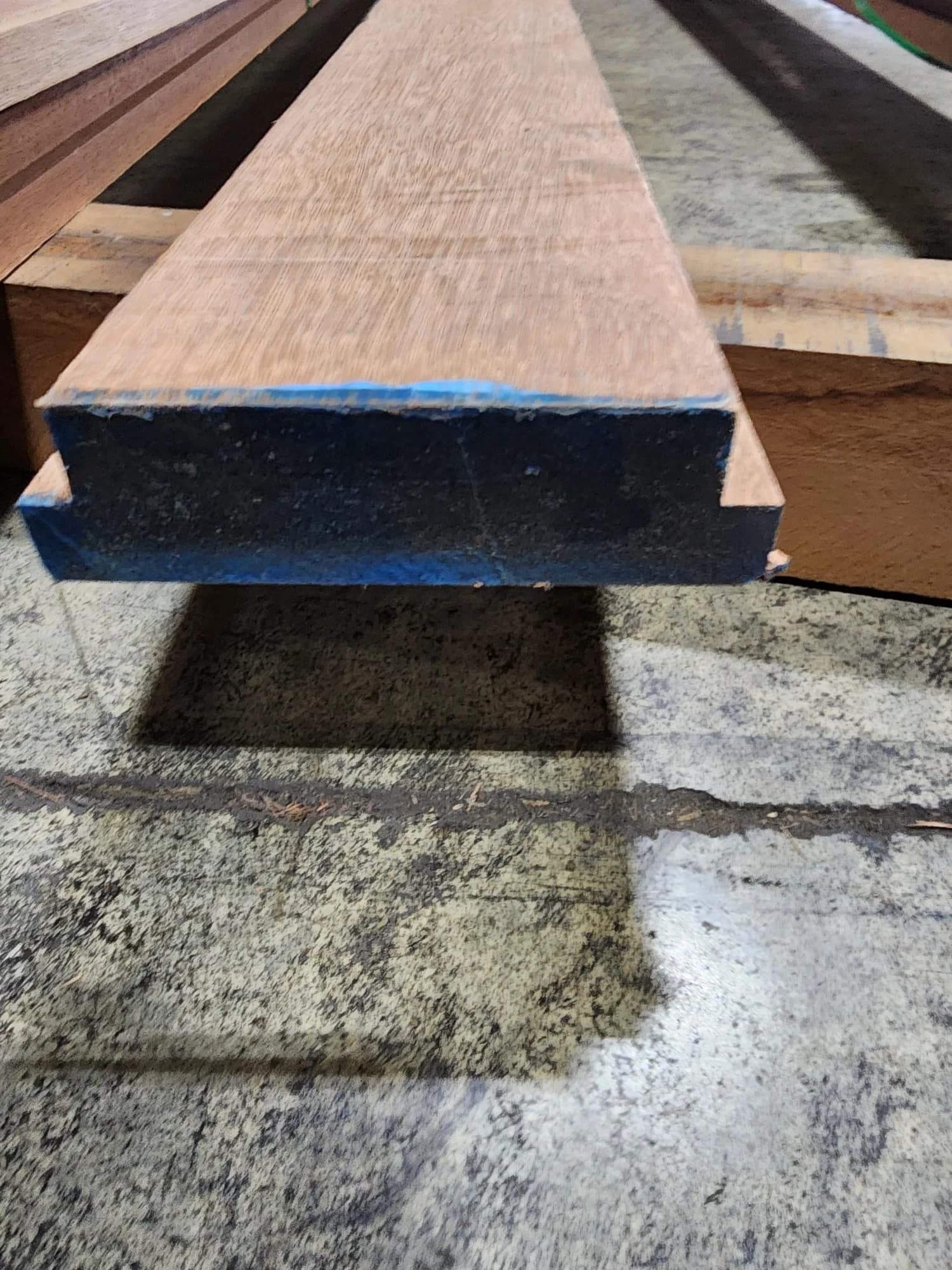 Apitong, Keruing 1-3/8" x 4-3/4" (4" Face)  Std + Btr T-Board KD