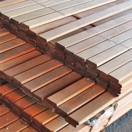 Non-Resinous Hardwood 1x3 (3/4" x 2-5/8")  Std + Btr S4S Radius Edge tie slat KD