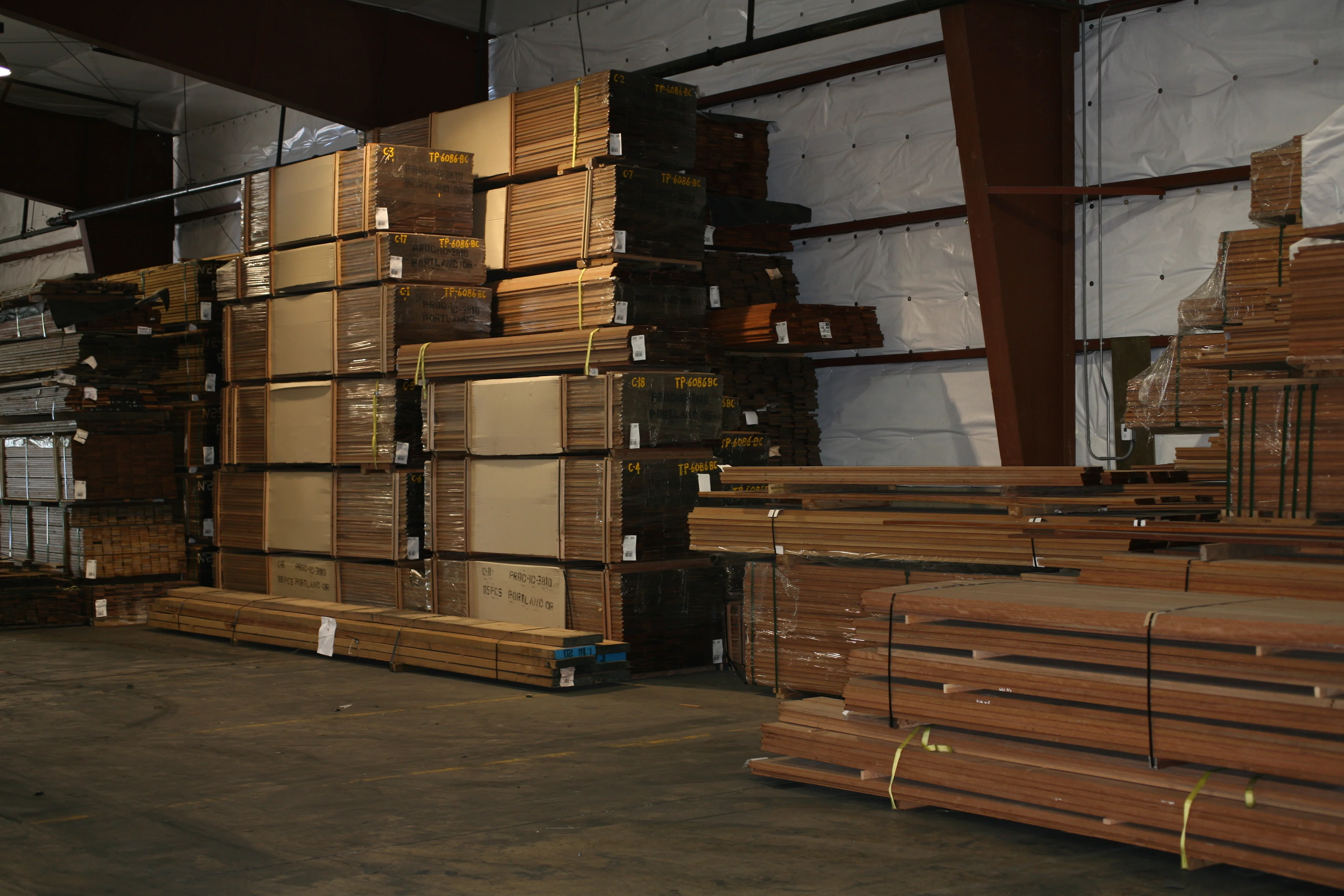 Forest Grove warehouse — trailer decking lumber units
